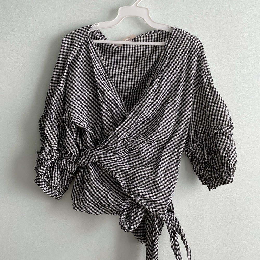 Gingham Wrap Top